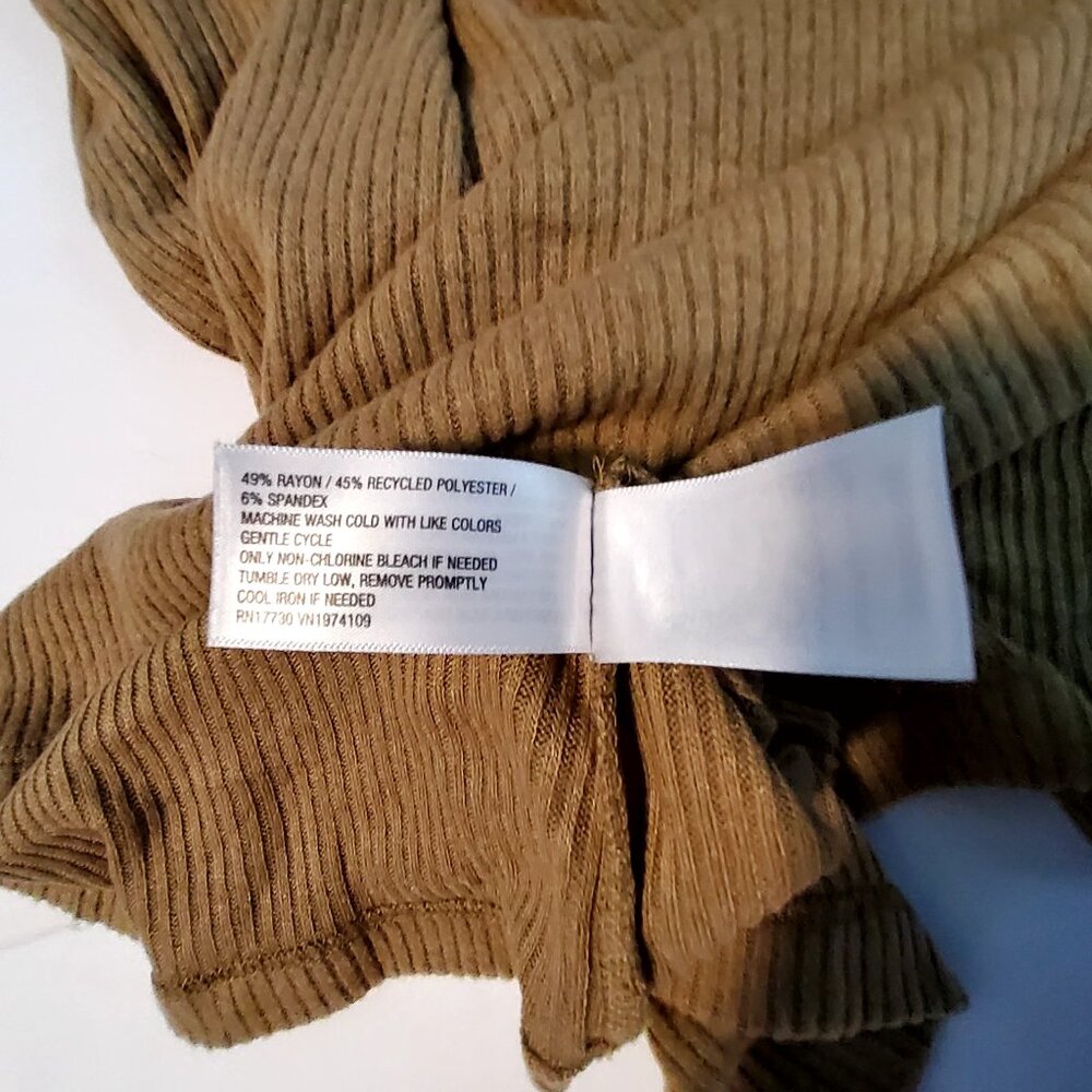 Universal Thread Ribbed Midi Tank Dress Sustainable Tan/Olive Medium - Picture 7 of 12